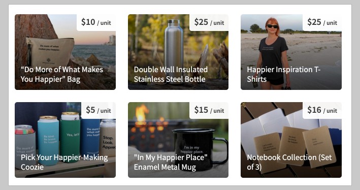 Happier Place outdoor leisure products on LocalShops1 website