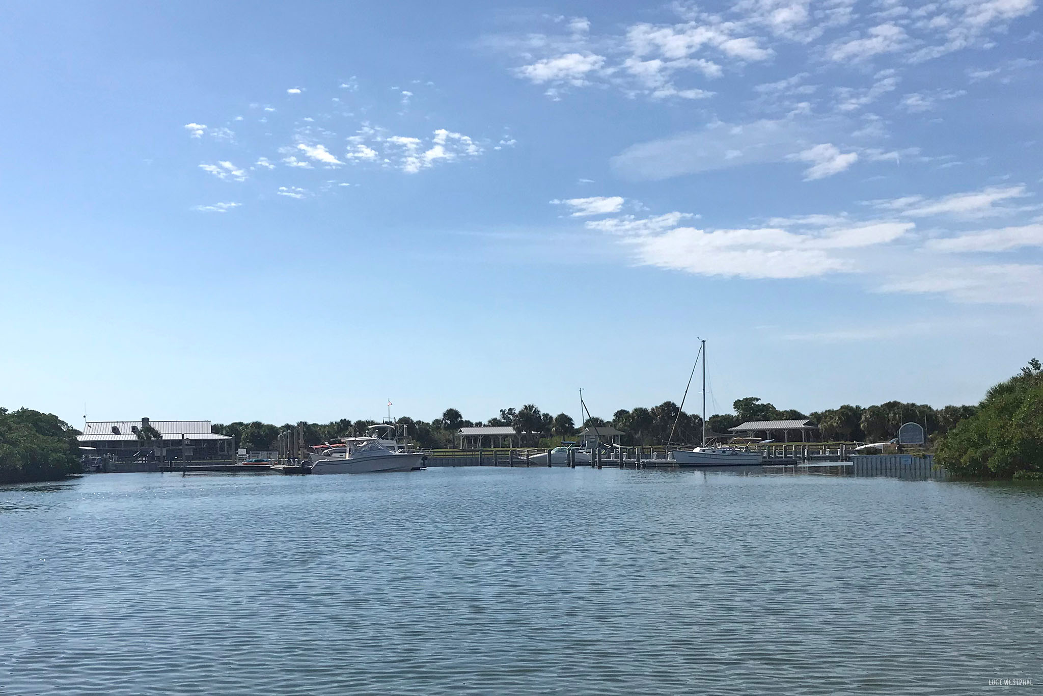 Caladesi State Park Marina with boat slips for overnight boat camping
