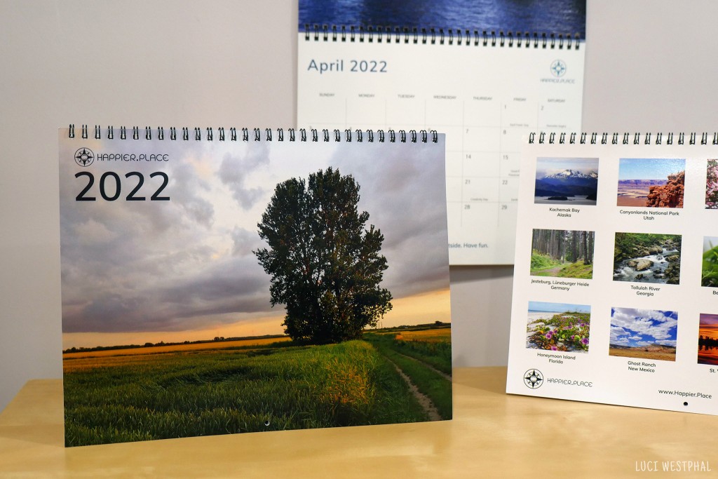 2022 Happier Place nature photography calendar, photos by Luci Westphal