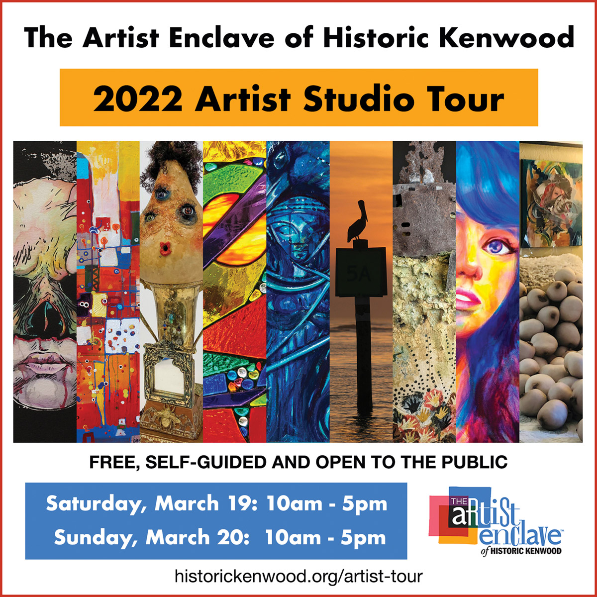 Historic Kenwood Artist Enclave Studio Tour 2022, March 19 and 20, St Petersburg Florida, AEHK