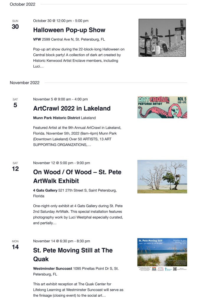 Events Calendar with thumbnails