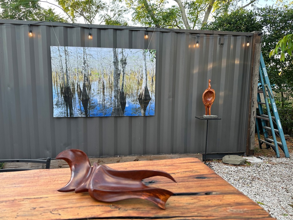 Big Cypress swamp photograph for the outdoors, shipping container decor, Luci Westphal, sculpture, Randy Colbath
