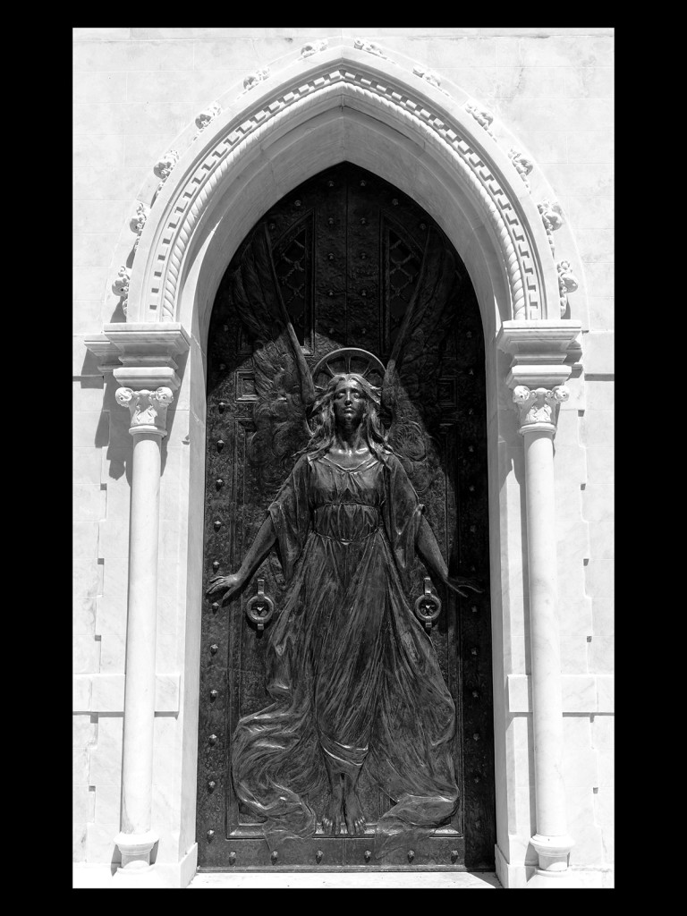 black angel door, cemetery, Havana,