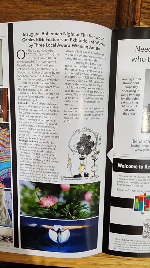article about Bohemian night in The Artisan magazine, St. Petersburg
