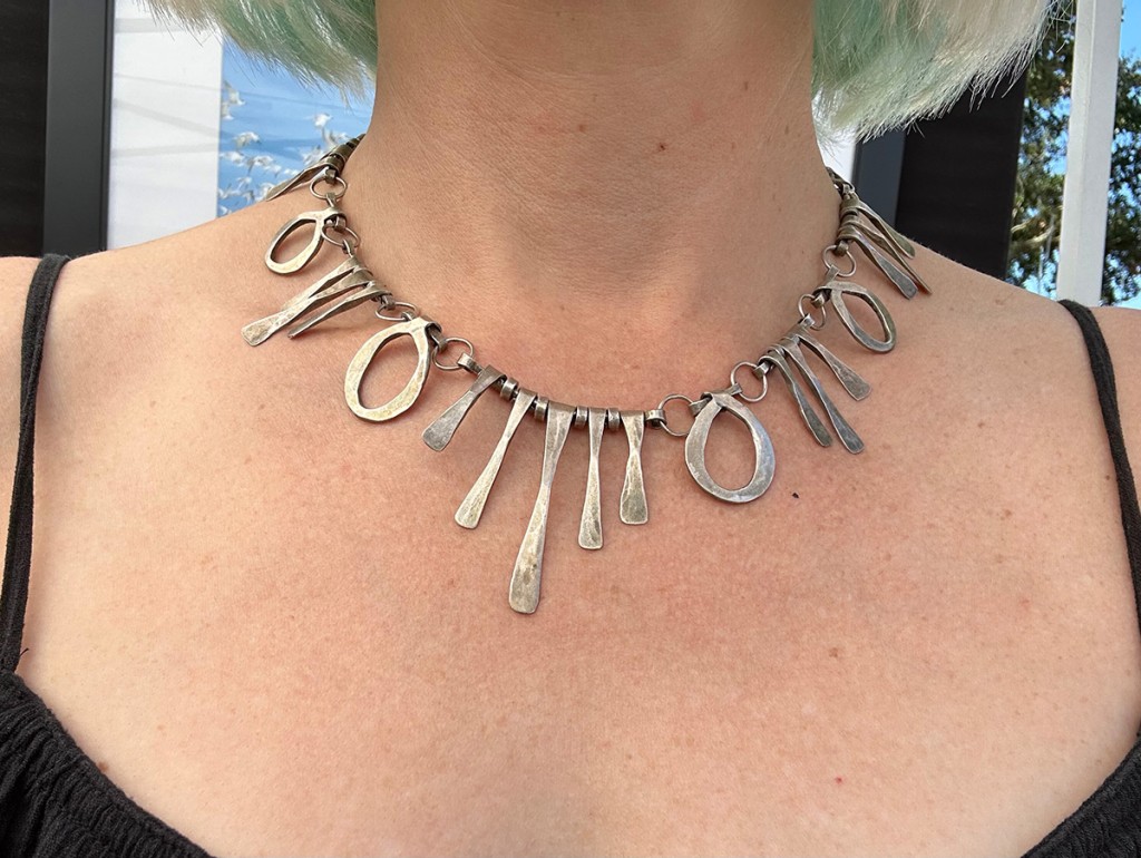 handmade silver necklace made in 1968 by Maria Westphal