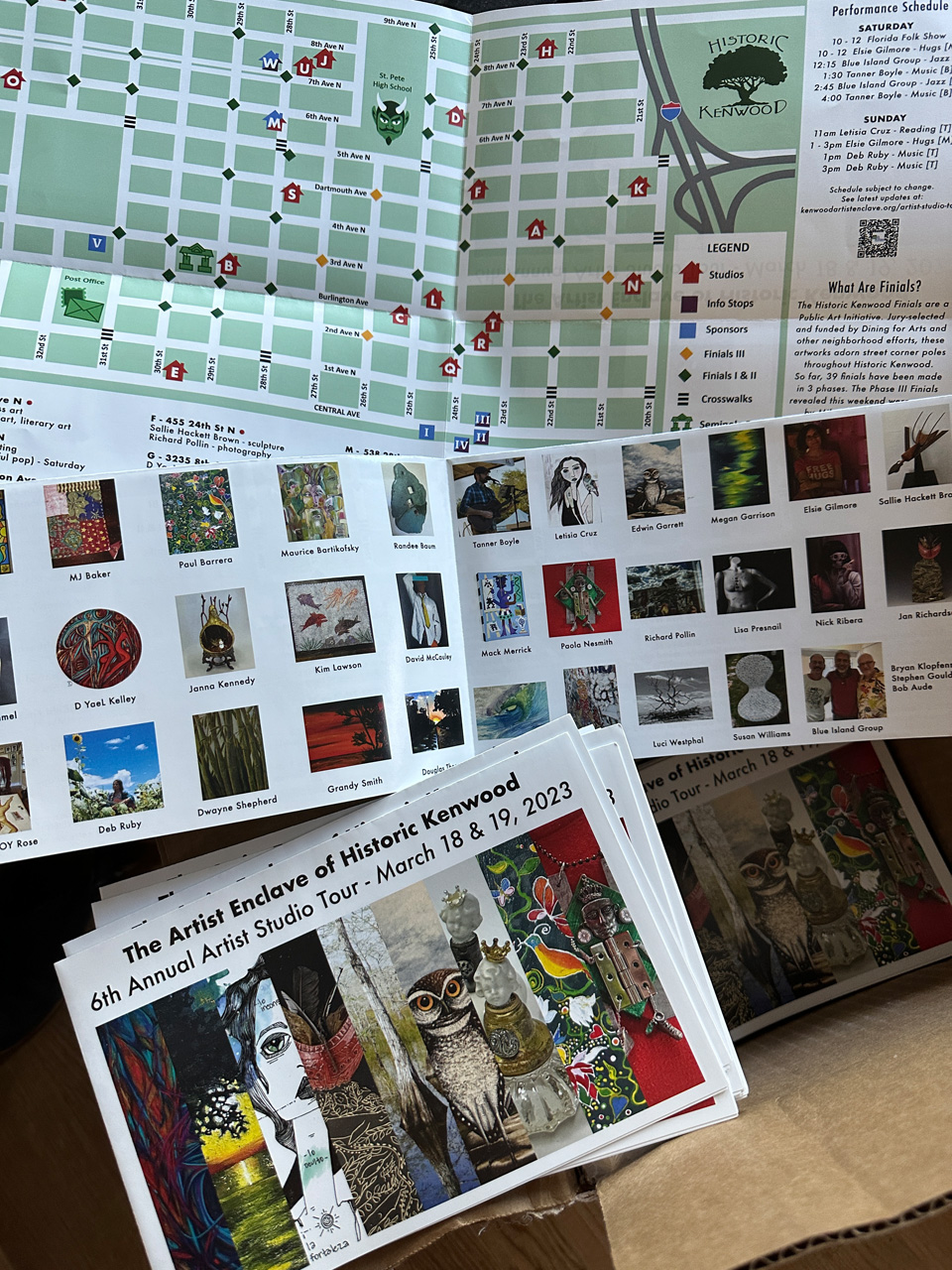 Historic Kenwood Artist Studio Tour maps and postcards, 2023
