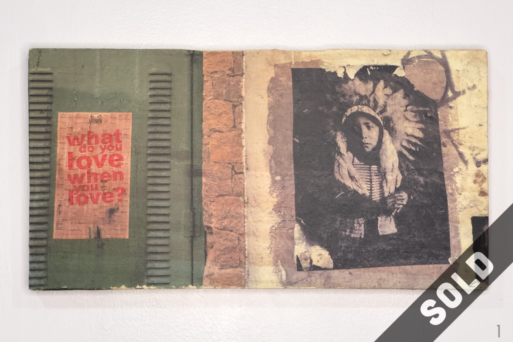 SOLD what do you love when you love, native american, headdress, black and white, photo wood transfer, Brazil