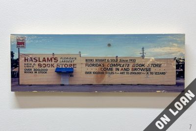 on loan, Haslam's Book Store, St. Pete, Florida, wood transfer