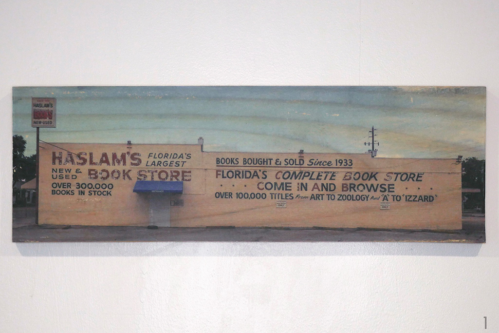 Haslam's Book Store, St. Pete, Florida, wood transfer