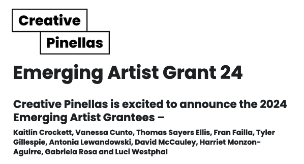 Creative Pinellas Emerging Artist Grant recipients 2024