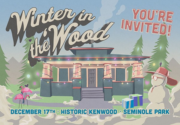 Winter in the wood 2023, historic kenwood, st pete, winter festival, bungalow