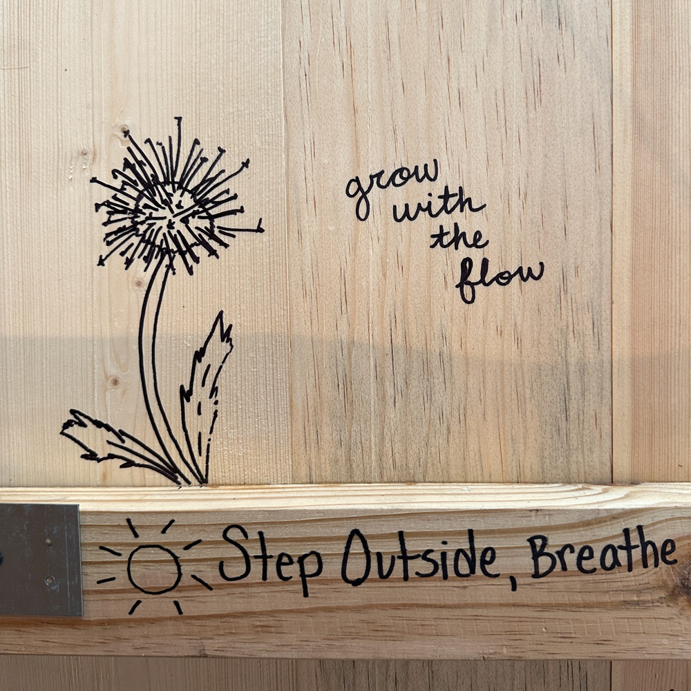 grow with the flow, step outside breathe
