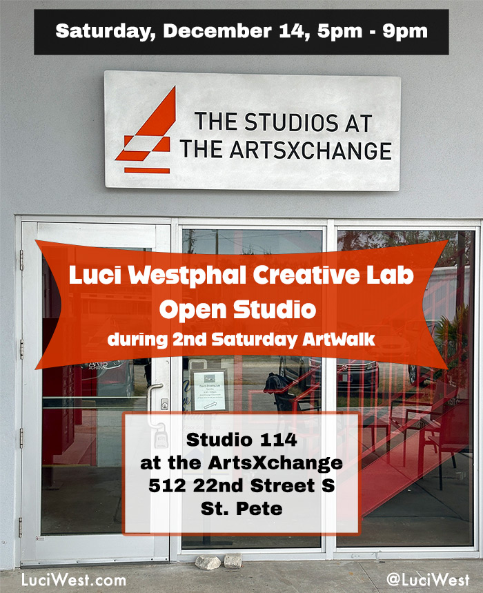 St Pete ArtWalk, ArtsXchange, open studio, Luci Westphal, December 2024