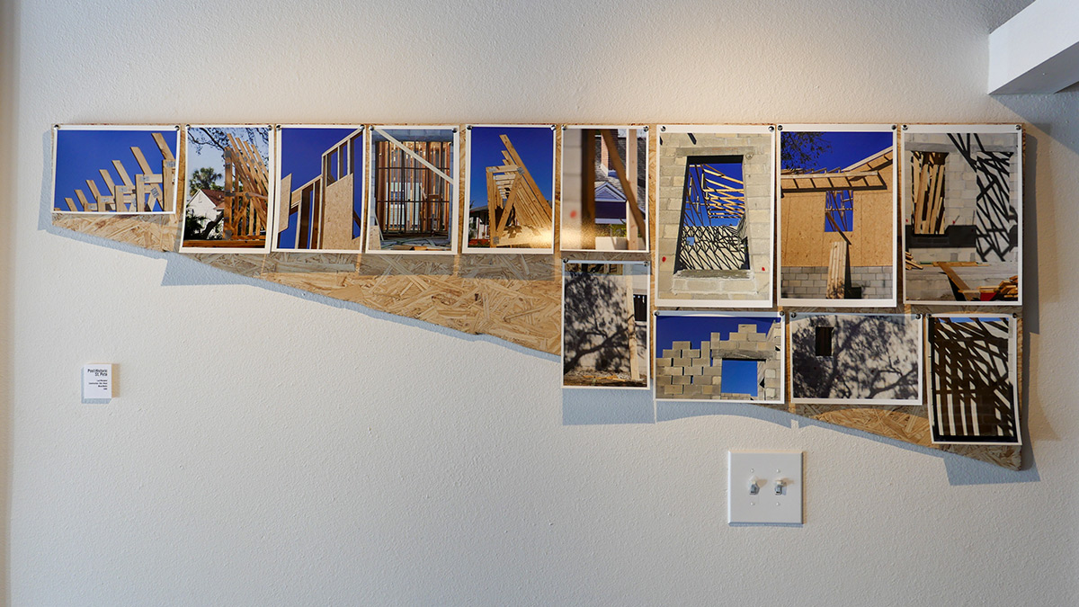 "I Can See My House From Here" - giclee prints of construction site pinned to particle board from construction site - at Forever Florida