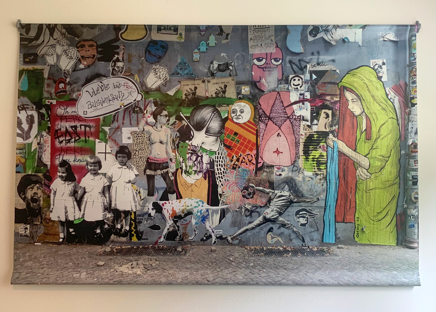 colorful street art wall, Berlin, vast vinyl print