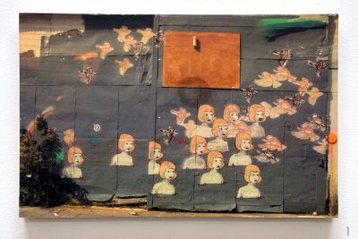 Brooklyn birds girls street art wood transfer