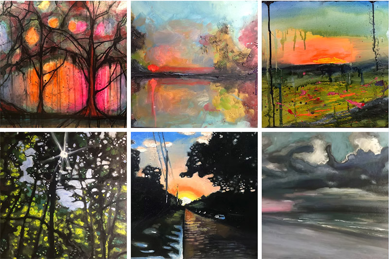 6 painting excerpts by Douglas Thonen