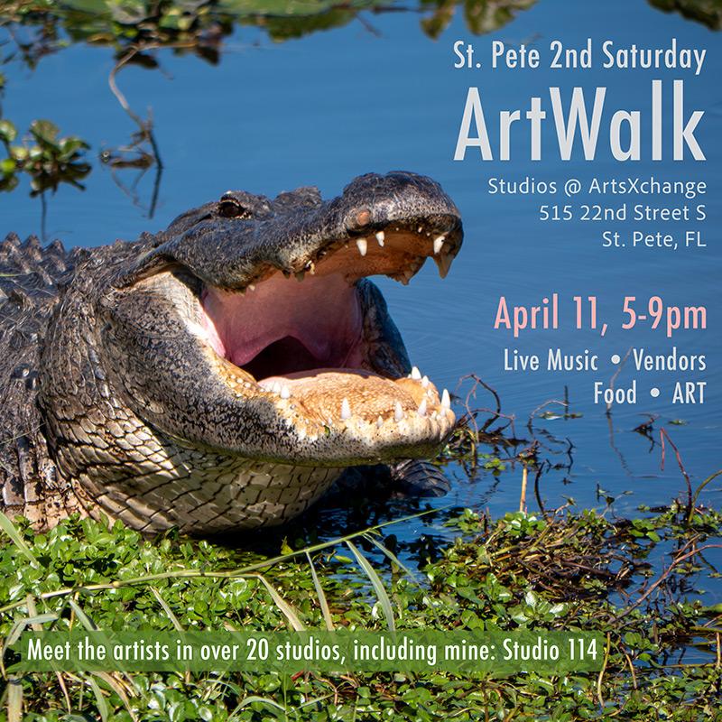 gator, St Pete 2nd Saturday ArtWalk April 2026