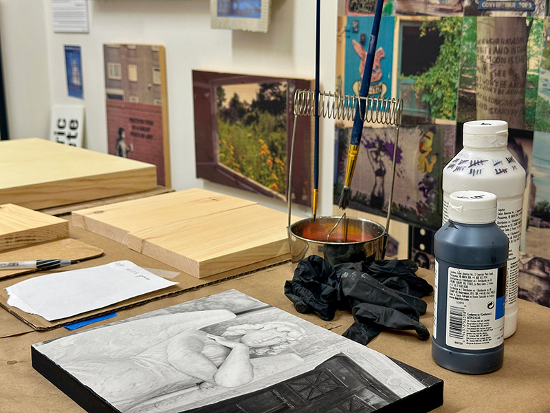 art studio materials close-up