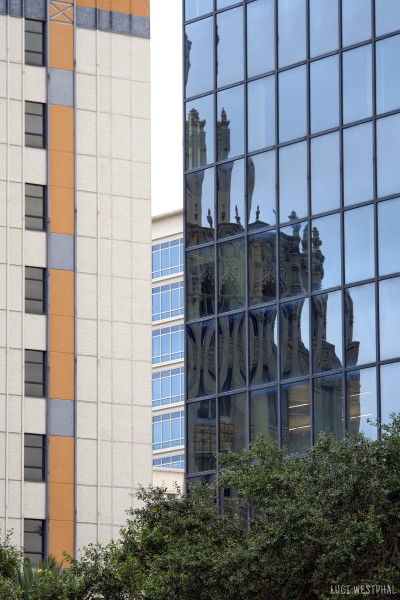 buildings and reflections