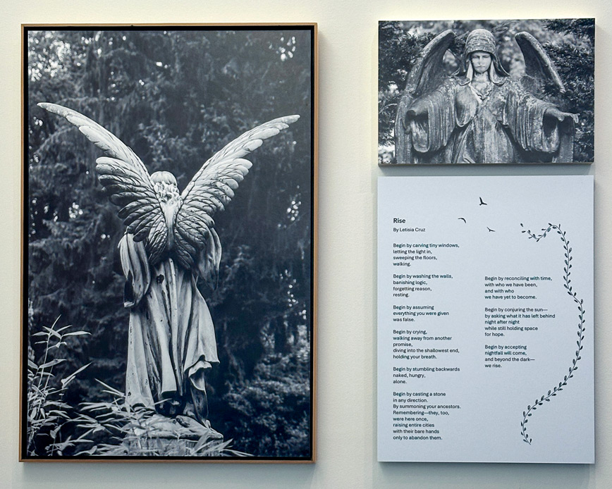 black and white angel statues, poem, Luci Westphal, Letisia Cruz